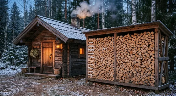 Укладка дров в Пущине, улица Цветочная, 21